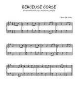 Téléchargez l'arrangement pour piano de la partition de Berceuse corse en PDF
